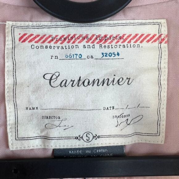 Cartonnier by Anthropologie Open Front Calin Ruffle 3/4 Sleeve Blazer Pink Small - Picture 7 of 7